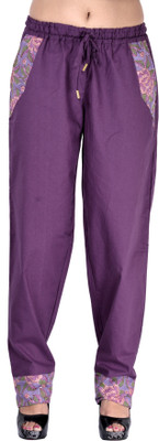 

Indi Bargain Solid Cotton Women's Harem Pants, Violet