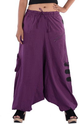 

Indi Bargain Solid Cotton Blend Women Harem Pants, Violet