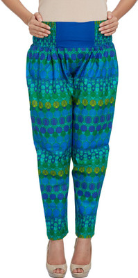 

Enah Graphic Print Cotton Women Harem Pants, Blue;green
