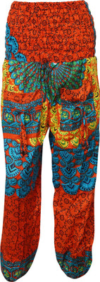 

Indiatrendzs Printed Polycotton Women Harem Pants, Red