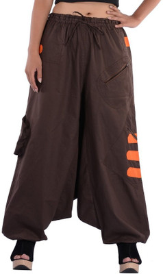

Indi Bargain Solid Cotton Women's Harem Pants, Brown