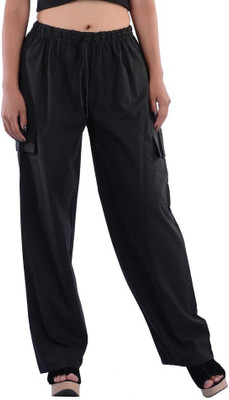 

Indi Bargain Solid Cotton Women's Harem Pants, Black