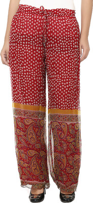 

Reevolution Printed Cotton Viscose Blend Women Harem Pants, Red;yellow