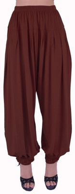 

Shyie Solid Cotton Viscose Blend, Lycra Blend Women Harem Pants, Chocolate brown