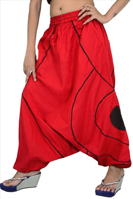 

Skirts & Scarves Solid Cotton Women's Harem Pants, Red