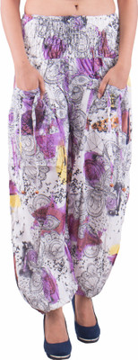 

Indi Bargain Printed Cotton Women's Harem Pants, Purple