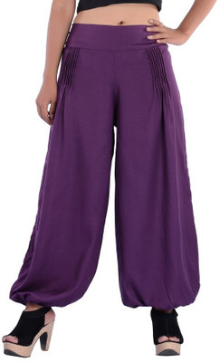 

Indi Bargain Solid Cotton Viscose Blend Women Harem Pants, Violet