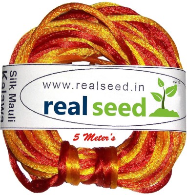 

Real Seed Silk Mauli - Kalawa - Raksha Sutra with two natural colours Red and Saffron in silk thread 5 Meters