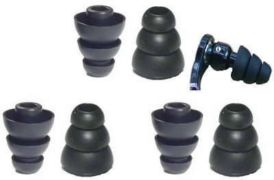 

lewano Earphone silicon buds tips Earphone cap In The Ear Headphone Cushion(Pack of 3, Balck)