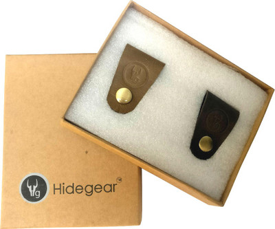 

Hidegear Leather Press Stud Headphone Case(Brown, Olive)