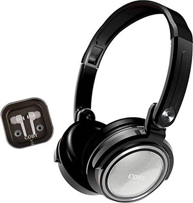 

Coby Cvh-800-Wht 2-In-1 Jammerz Xtra Headphones And Earbuds With Case Headphone(Black)