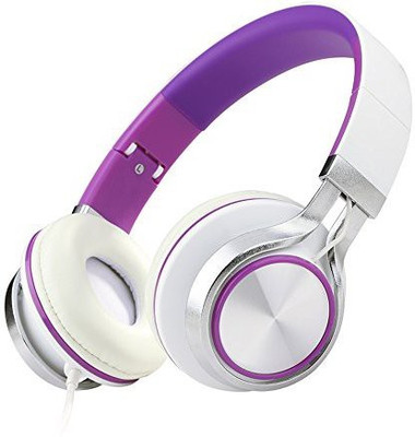 

Ecoopro Lightweight Portable Adjustable Wi Over Ear Stereo Headphones Earphone For Mp3 Mp4 Pc Tablets Cell Phones (Purple) Headphone(White)