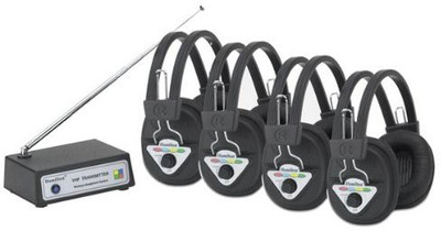 

Constructive Playthings Hamilton Buhl W940-Multi Wireless Listening Center, 4 Station With Headphones And Transmitter, Multi-Frequency Headphone(Black)