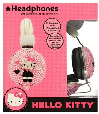 

Hello Kitty Bejeweled Headphones With Mic (, Bling, Embellished, Over Ear) Headphone(Pink)