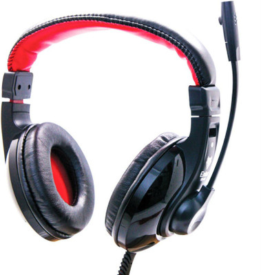 Enter Headphone with Mic EH-88 Headphone(Red, Over the Ear)
