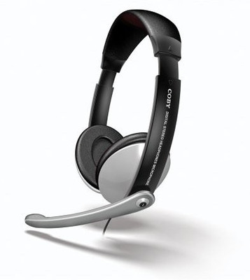 

Coby Multimedia Digital Stereo Headphones With Boom Microphone Cvm361 Headphone(Black)