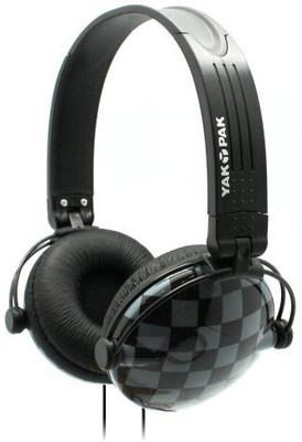 

Yak Pak Retro Headphones - Black Checkerboard (Hp6391-093) Headphone(Grey)