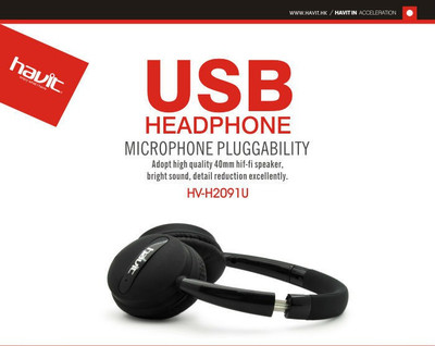 

Havit Hv-H2091u Headphone(Black, Over the Ear)