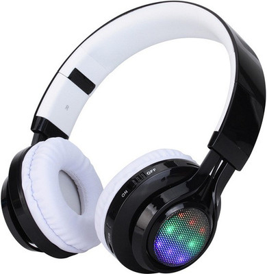 

Mobilegear With Dancing Lights FM Micro SD Card Slot & AUX Input Headphone(White, On the Ear)