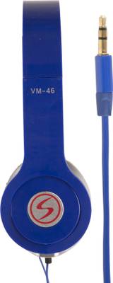Signature Stereo High bass VM 46 Dynamic Super Bass Wired Headphones (Blue, Over the Ear) 