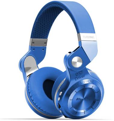 Bluedio T2 Plus Blue Dynamic Wired & Wireless bluetooth Headphones (Blue, Over the Ear) 