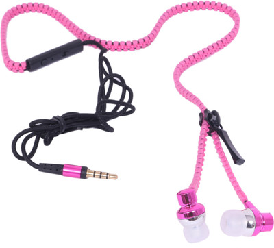 

Sonilex Premium Metal Design Stylish Zipper Headphone(Pink, In the Ear)