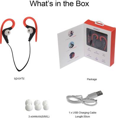 JOOMBOX SPORTZ-RED Earphones Wireless bluetooth Headphones