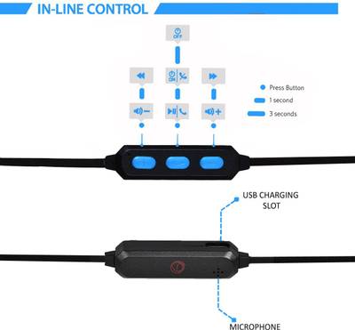 JOOMBOX PLAY-BLUE Earphones Wireless bluetooth Headphones