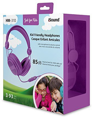 

Isound Dghp-5540 Kid Friendly Headphones With Mic And Music Volume Headphone(Purple)