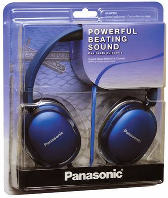 Panasonic RP-HX350E Wired Headphones (Blue, Over the Ear) 