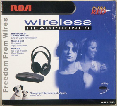 

Rca Whr120Rs Stereo Infra Wireless Headphones W/ Wide Angle Transmitter Headphone(Black)