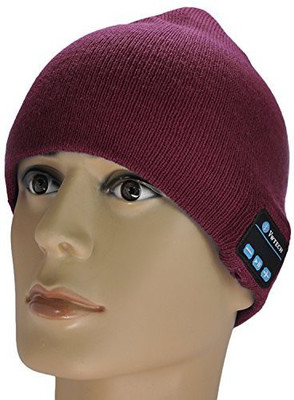 

Vwtech Free Hands Knitted Bluetooth Music Beanie Hat Cap Headphone Headset Earphones Stereo Speakers & Mic (Dark ) Headphone(Red)