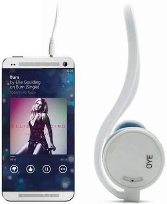 Portronics Oye POR 565 Sports Headphone Wired Headphones (White, On the Ear) 