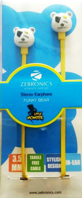 Zebronics FUNKY BEAR Headphone(Yellow, In the Ear)
