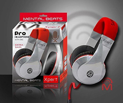 Mental Beats Xpert Pro Headphone With Mic- Model 61860 Headphone(Silver)