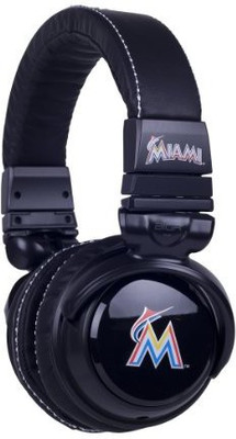 

Bigr Audio Mlb Licensed Over-Ear Headphones With Mic, Miami Marlins Headphone(Black)