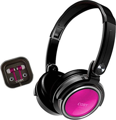 

Coby Cvh-800-Pnk Jammerz Xtra Headphones And Earbuds With Case Headphone(Black)
