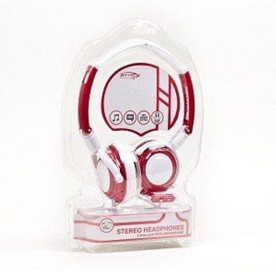 Bytech Hdst-3001 Stereo Headphones W/Inline Microphone & 3.5Mm Jack (/Black) Headphone(Red)