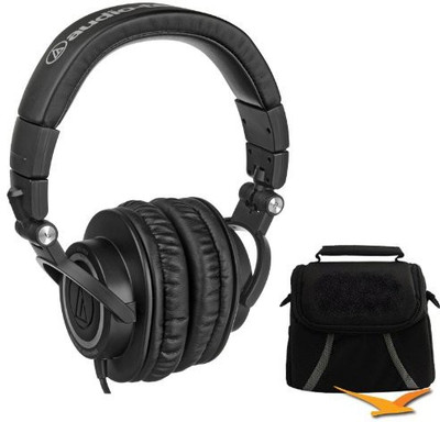 

Audio Technica Ath-M50 Professional Studio Monitor Headphones With Coiled Cable Deluxe Bundle Headphone(Black)