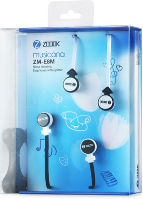 

Zoook Noise Pair of 2 Noise-Isolating Earphones with Splitter Headphone(Black & White, In the Ear)