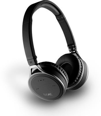 boAt Rockerz On Ear 500 Black Headphone(Black, Over the Ear)