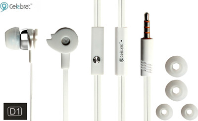 

CELEBRAT D1 Headphone(White, In the Ear)