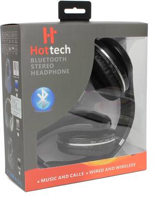 Hottech 3269 Stereo Dynamic Headphone Wired & Wireless bluetooth Headphones (Black, Over the Ear) 