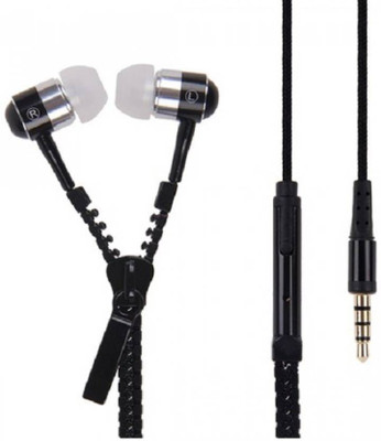 

sampi Zipper Earphones Headphone(Black, In the Ear)
