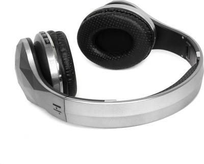 Hottech 3271 Stereo Dynamic Wired & Wireless bluetooth Headphones (Silver, Over the Ear) 