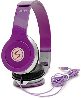Signature vm46 Solo Hd Wired without Mic Headset(Purple, Blue, On the Ear)