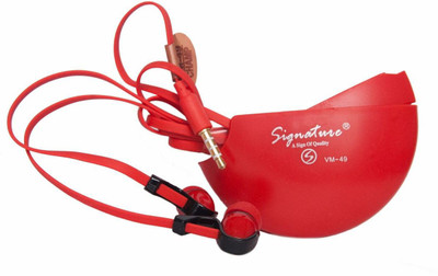Signature VM-49 Sporty Headphone(Red, In the Ear)