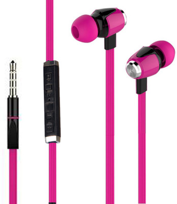 Joy METAL FINISH Universal HiFi Noise-Isolating High Bass In-Ear Piston Earphone with 3.5mm Jack , With Mic Wired Headset(Pink, Wired in the ear)