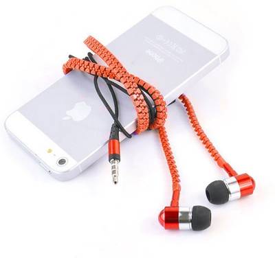Epresent Zipper Style Earphones Style Earphones Wired Headphones (Orange, In the Ear) 