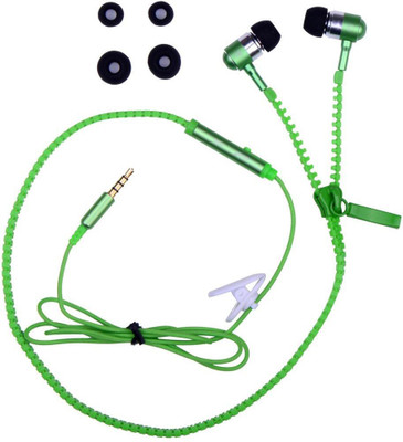 Fellkon Maxx Mobile Phones Wired Headset with Mic(Green, In the Ear)